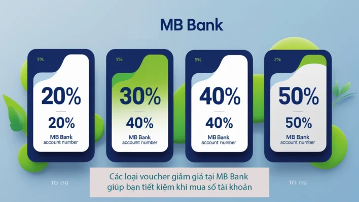 Các loại voucher giảm giá tại MB Bank giúp bạn tiết kiệm khi mua số tài khoản.