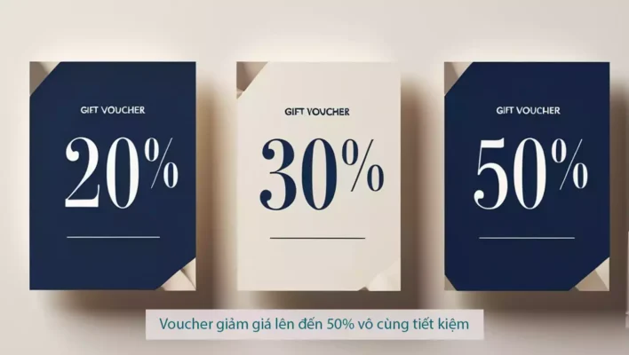 Voucher giảm giá lên đến 50% vô cùng tiết kiệm.